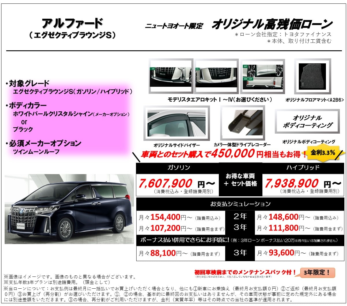 アルファード 21 4 28発表 低金利 お得なパッケージ 高残価ローン